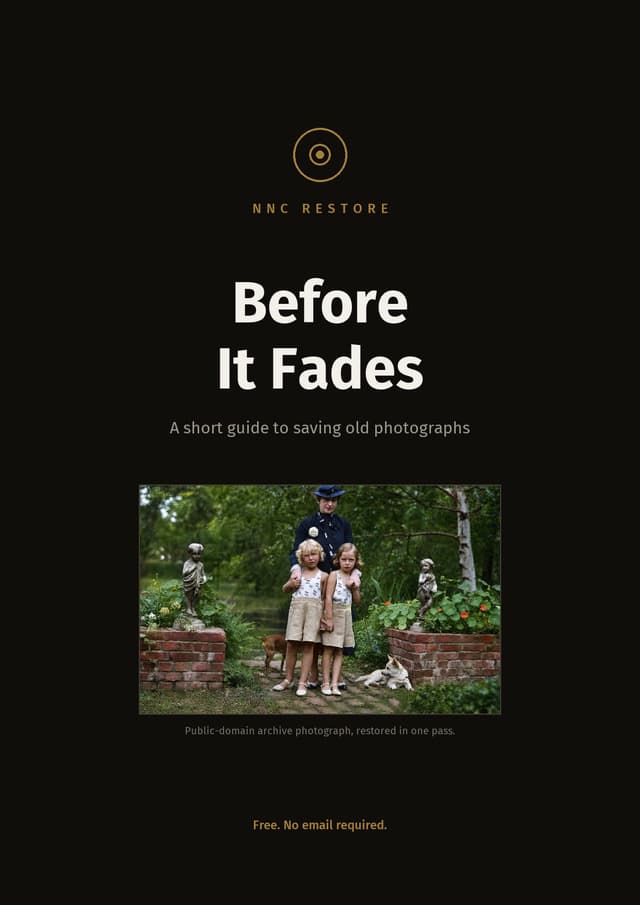 Cover of Before It Fades, a guide to saving old photographs