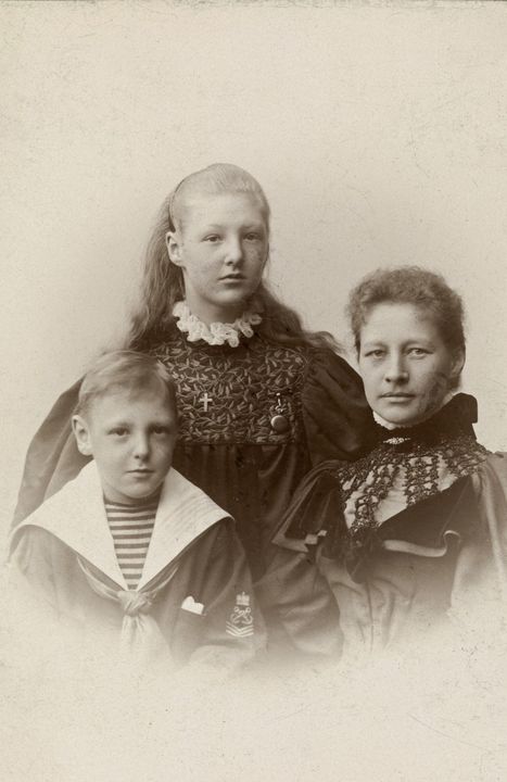 Mother and children · 1880s, before restoration