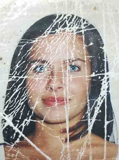 Cracked print · phone photo, before restoration